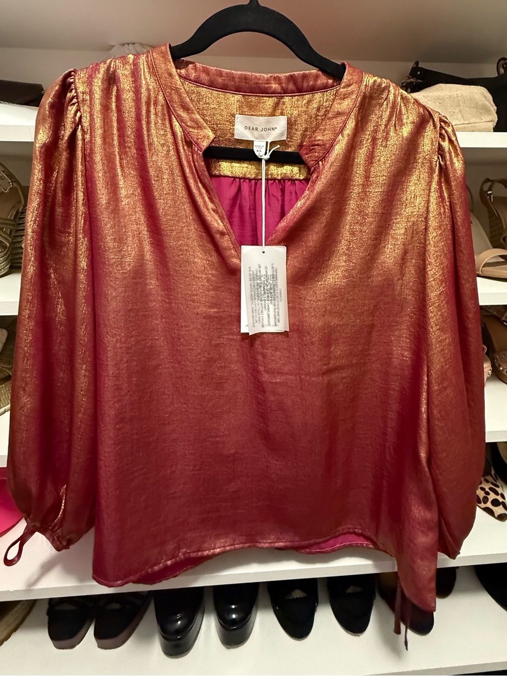 Dear John shiny iridescent top